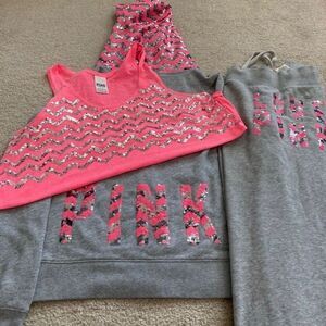 VS PINK CHEVERON BLING SET S